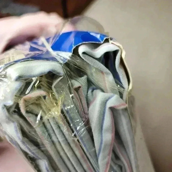 Vtg 1983 Dan River Danville King Sheet Set No Iron USA Made Blue Alumni Stripe - Picture 6 of 7